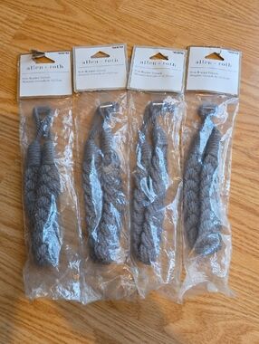 Allen + Roth Gray Braided Rope Curtain Tiebacks - Set of 4